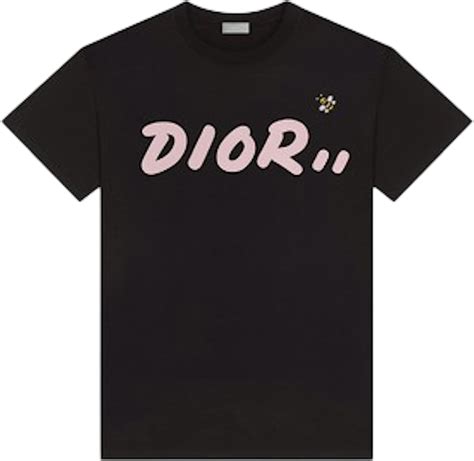 kaws x dior logo t-shirt black|kaws dior stockx.